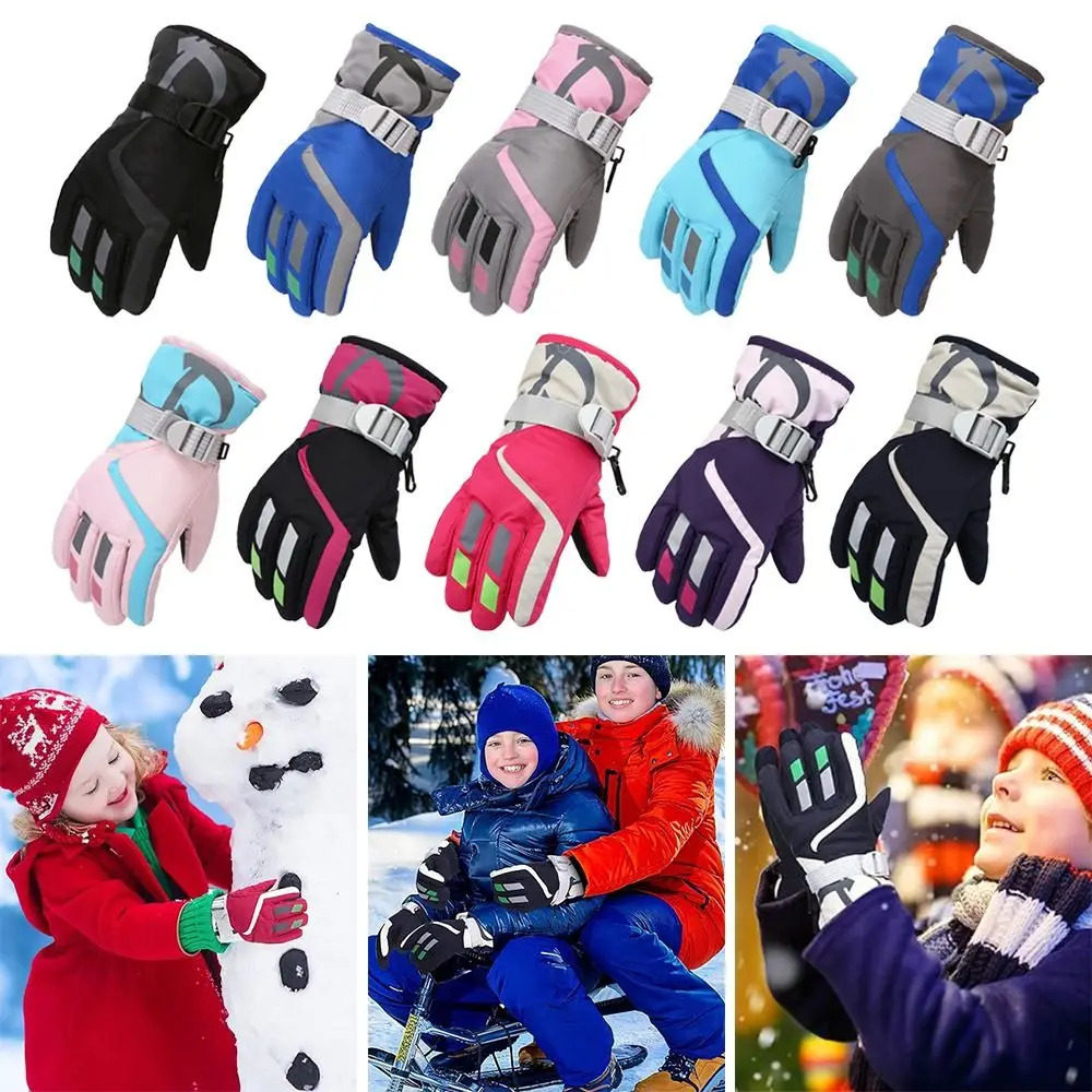 Boy Girls Ski Snowboard Windproof Gloves Children Kids - Image 2