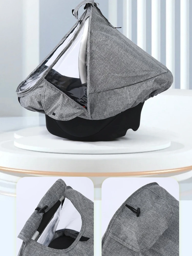 Baby Car Seat Canopy Safety Basket Cover Windproof - Image 3