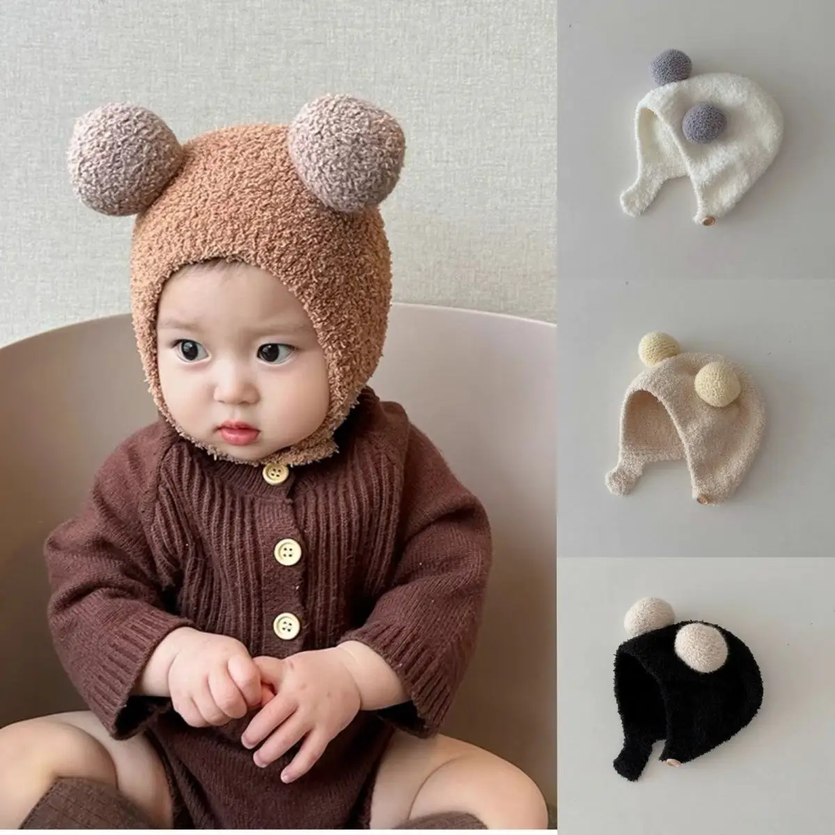 Cute Winter Warm Kids Girl Boys Baby Hats Fleece Wool - Image 2