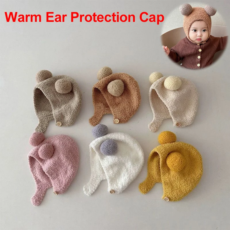 Cute Winter Warm Kids Girl Boys Baby Hats Fleece Wool