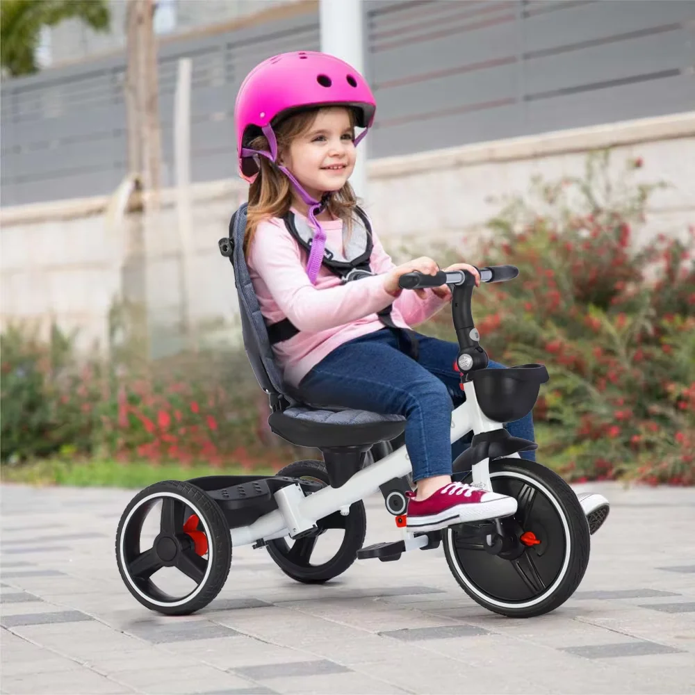 6-in-1 Folding Baby Tricycle – Adjustable Parent Handle - Image 5