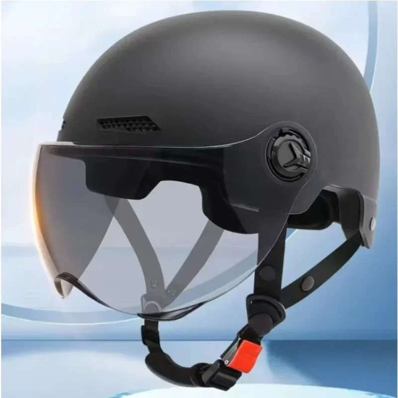 Bicycle Safety Helmet 3C Certified Men’s and Women’s Adult Children Cartoon Electric Bicycle Motorcycle Half Helmet with Goggles
