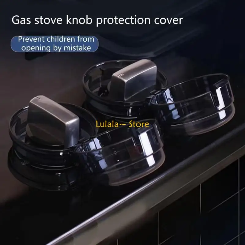 Y4QA Childproof Gas Stove Switches Cover Removable Dust Protectors Cover Heat Resistant Baby Safety Oven Lock Lid